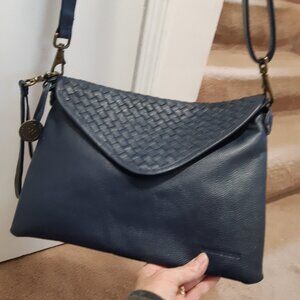 Chic Navy Leather Crossbody Bag